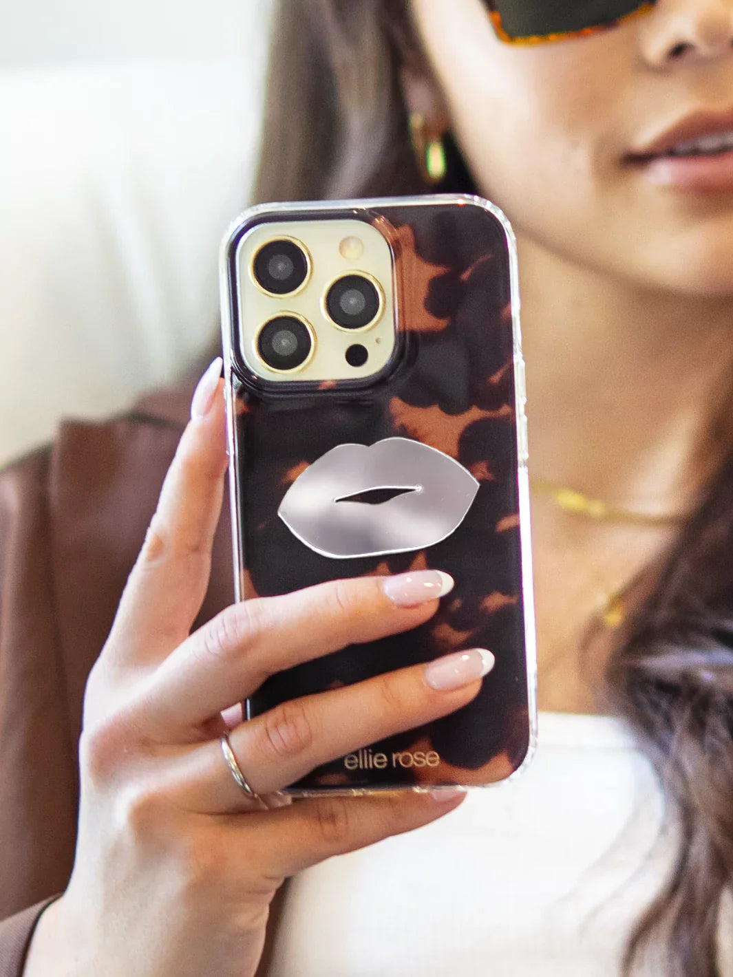 Stick-On Mirror Phone Decal - Lips