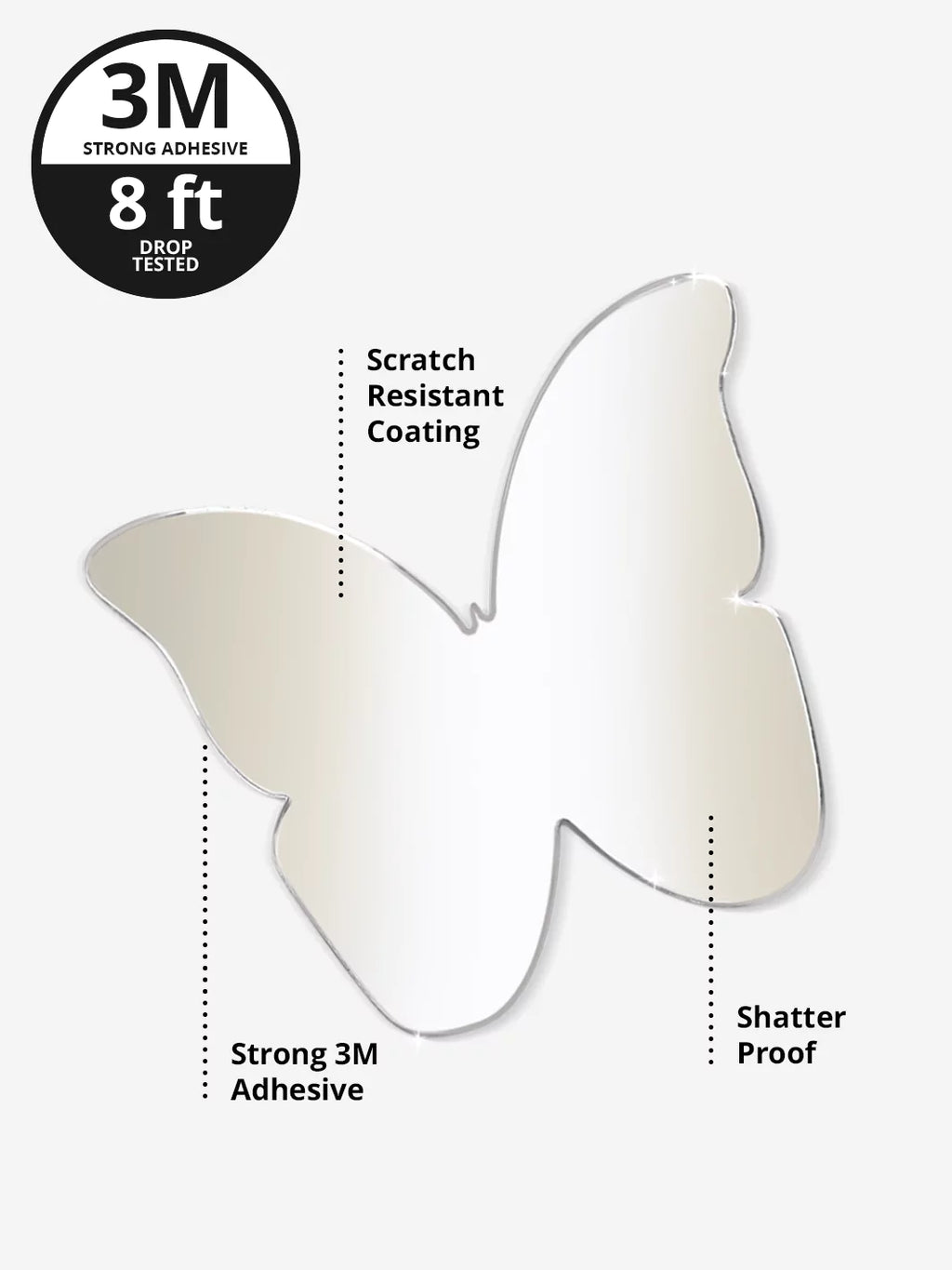 Stick-On Mirror Phone Decal - Butterfly