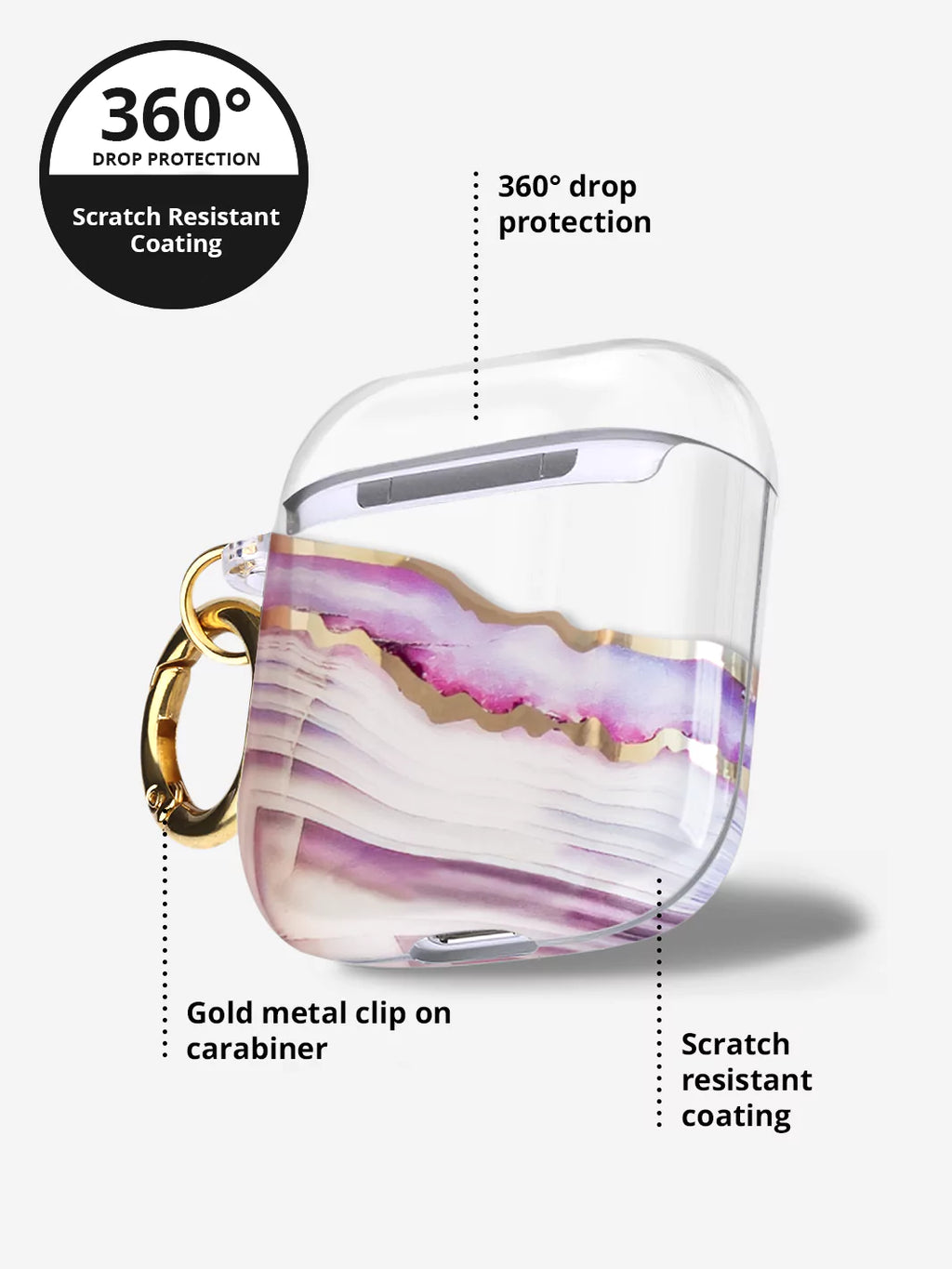 Lavender Agate Airpods Case