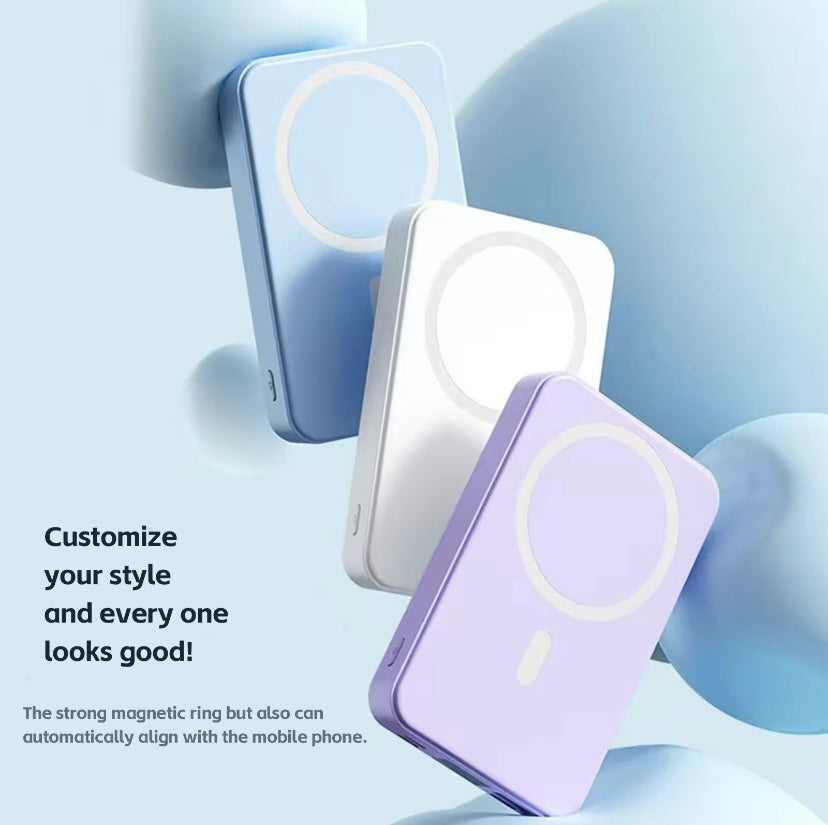 Power Bank Manyetik Taşınabilir Kablosuz Hızlı Şarj Cihazı 10000mAh Tip-C Kablo LED Ekran