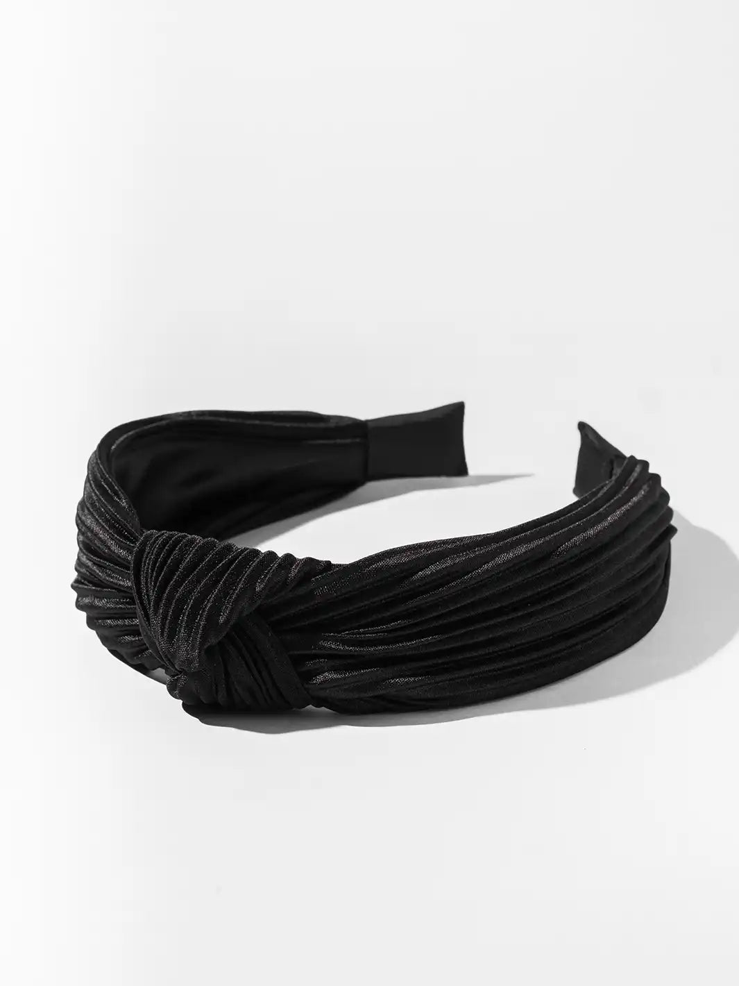 Pleated Twist Headband - Black-2
