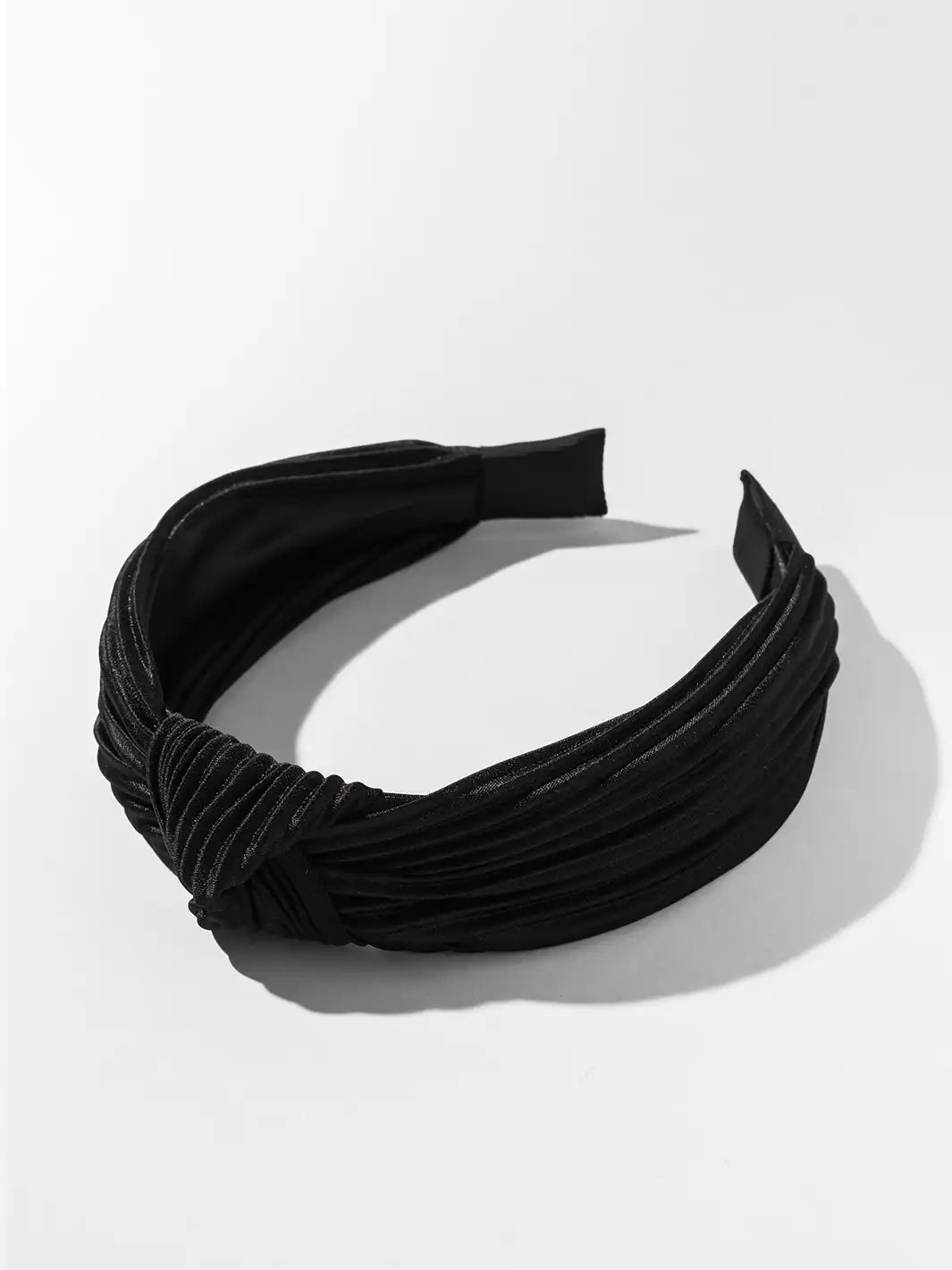 Pleated Twist Headband - Black-4