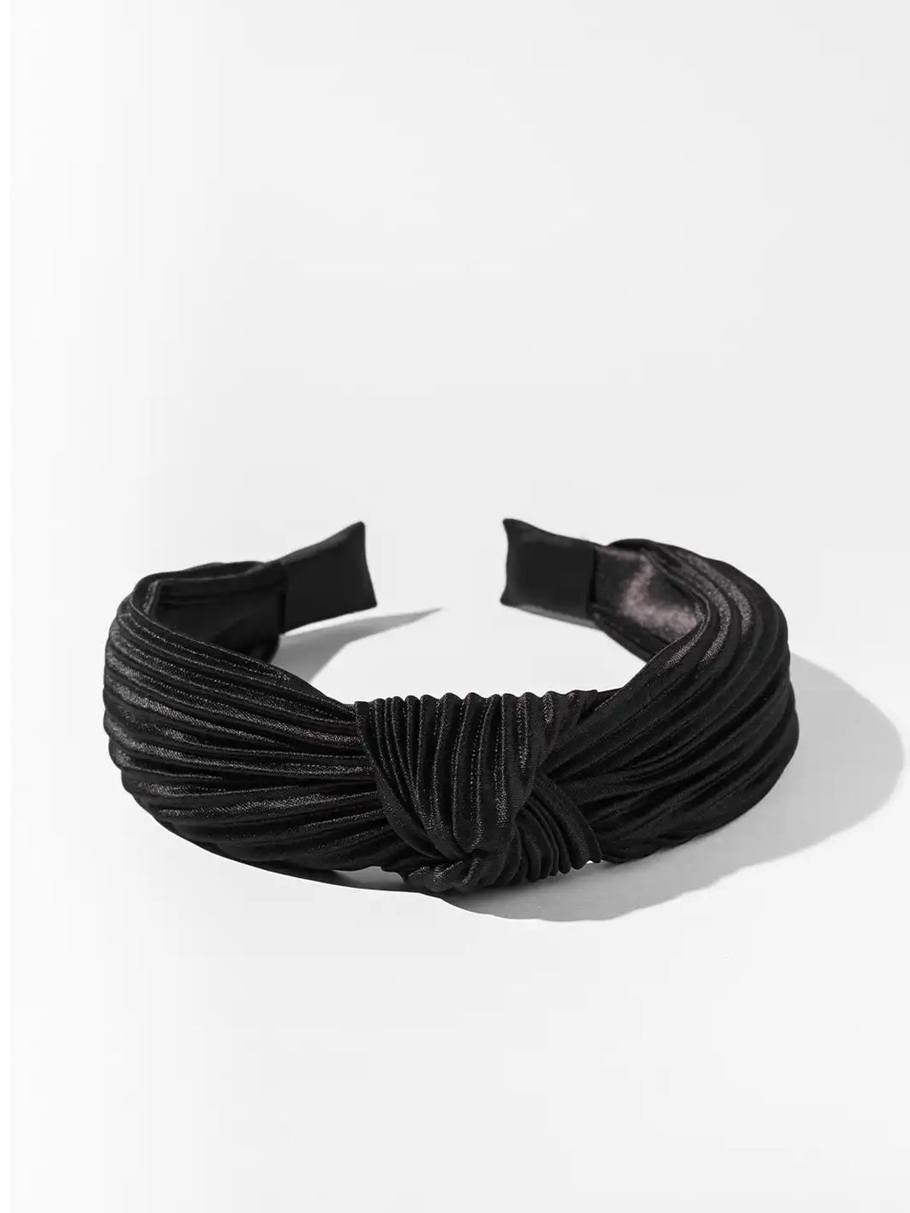 Pleated Twist Headband - Black-0