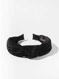 Pleated Twist Headband - Black-0
