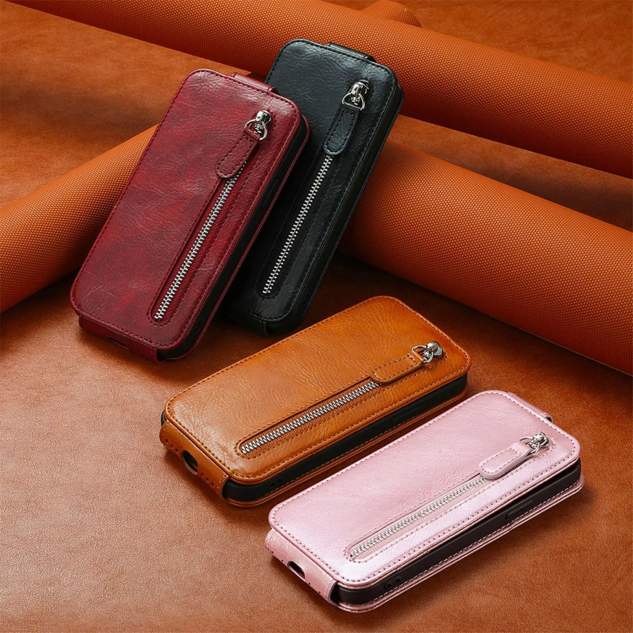 iPhone 14 Leather Zipper Card Wallet Style iPhone case