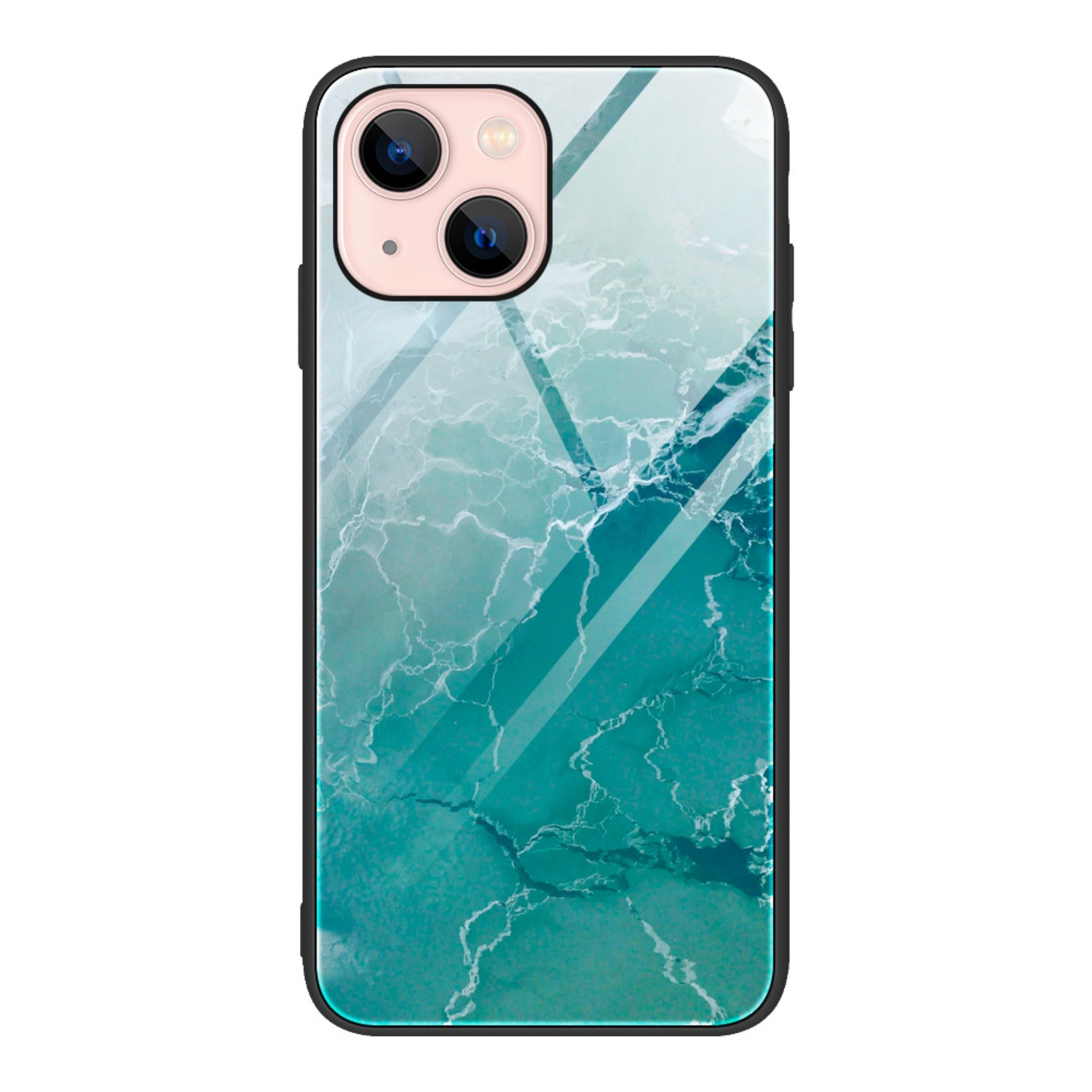 tpu tempered glass phone case for iPhone13 marble glass case